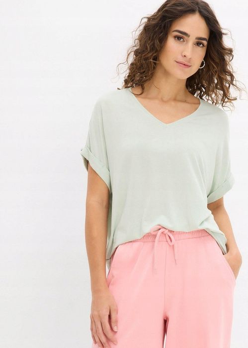 B.P.C t-shirt wiskozowy pistacjowy r.52/54
