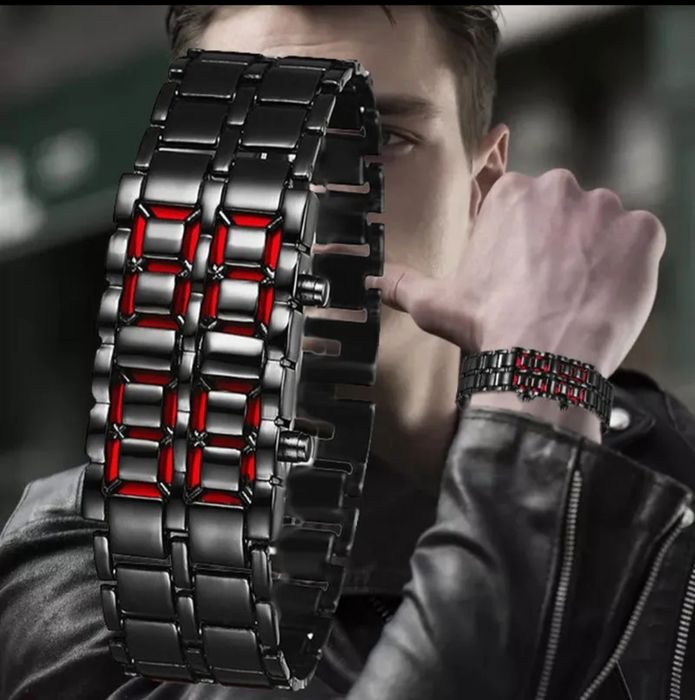 Новые.LED Часы браслет "Iron Samuai".Black.
