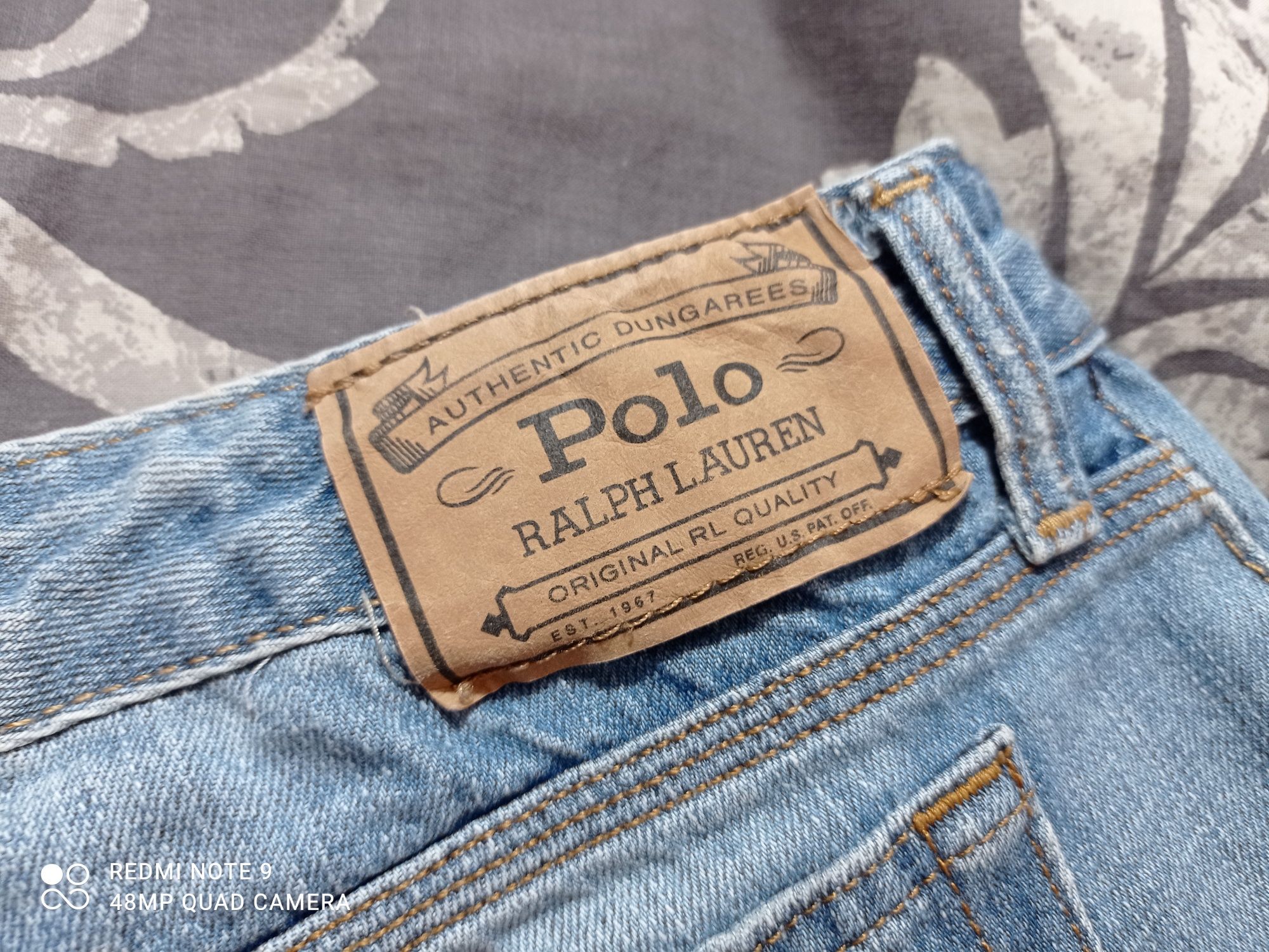 Polo Ralph Lauren, szorty spodenki jeansowe, naszywka, XS/34