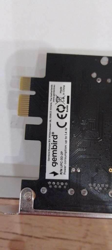 Контролер, карта розширення Gembird PCI-Express на 2 USB 3.0 порти