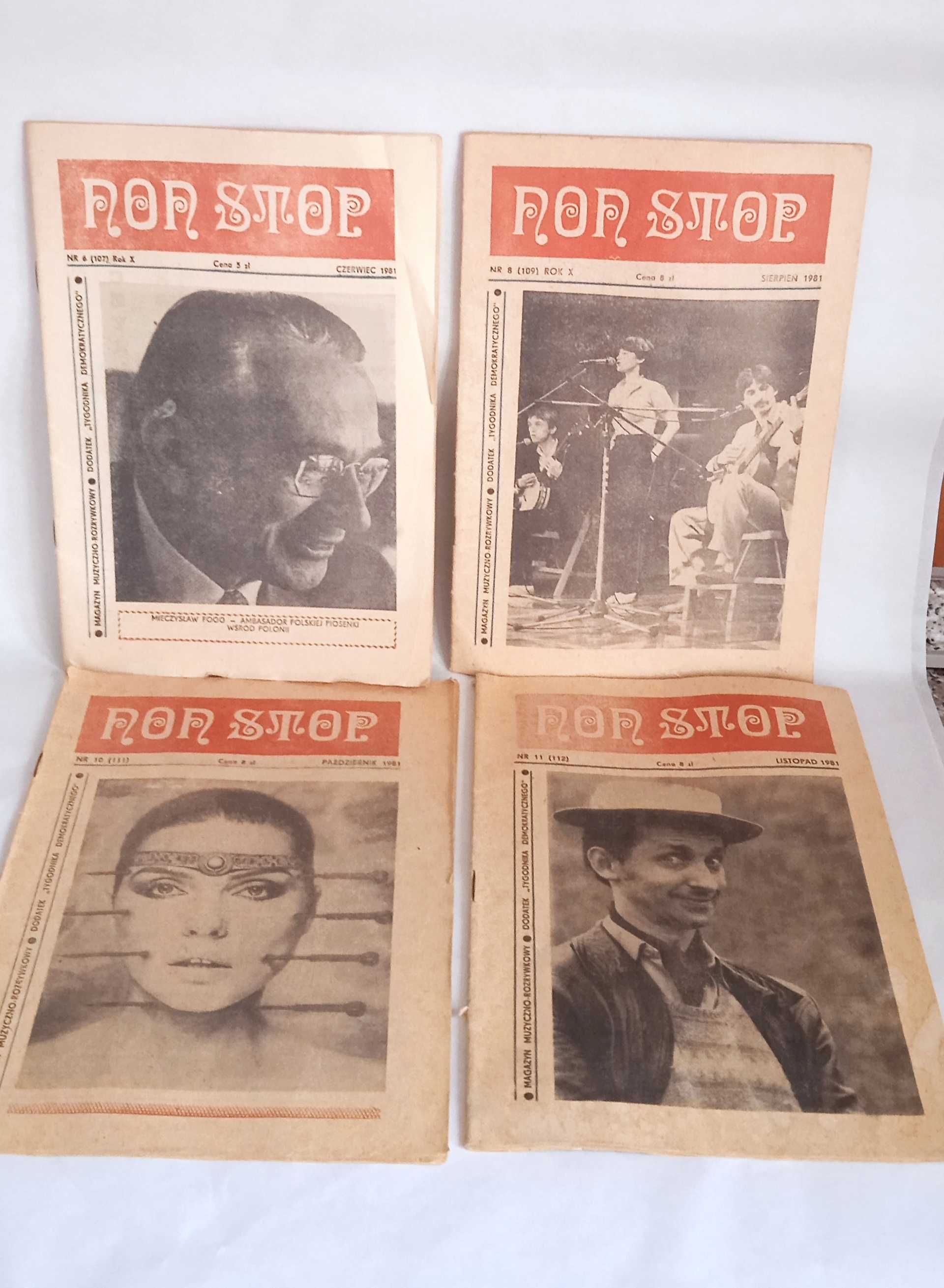 magazyn muzyczny NON STOP rok 1981 cztery numery