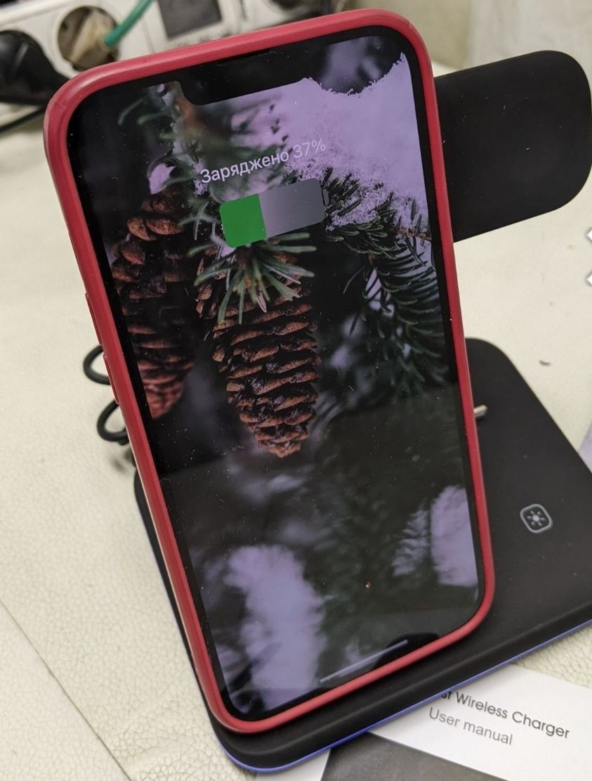 Бездротова зарядка 3in1 Fast 15W iPhone Apple Watch AirPods зарядна