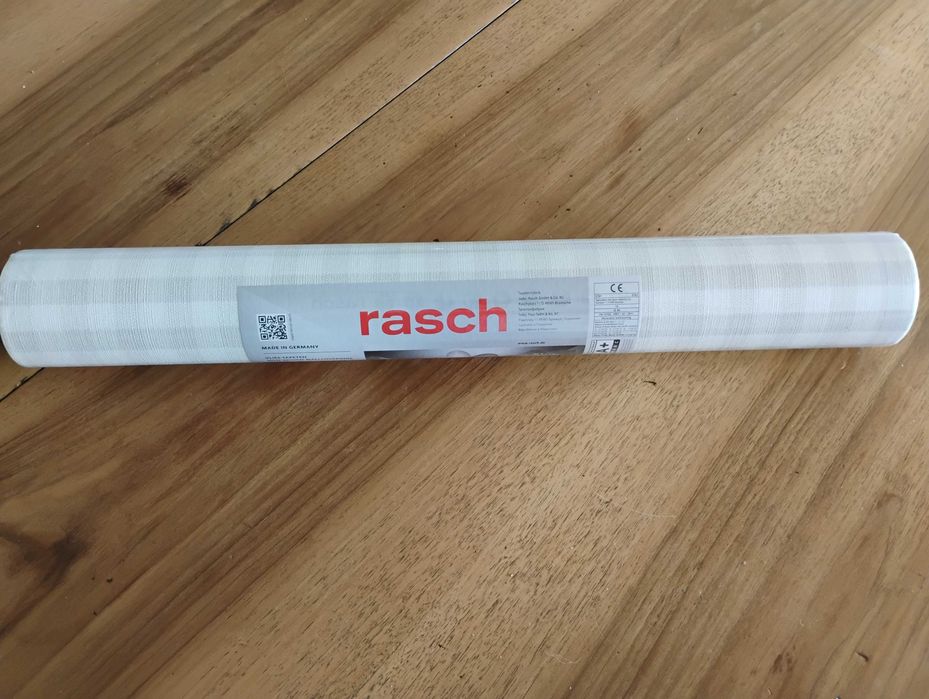 Tapeta Rasch, szara kratka, 5,32 m.