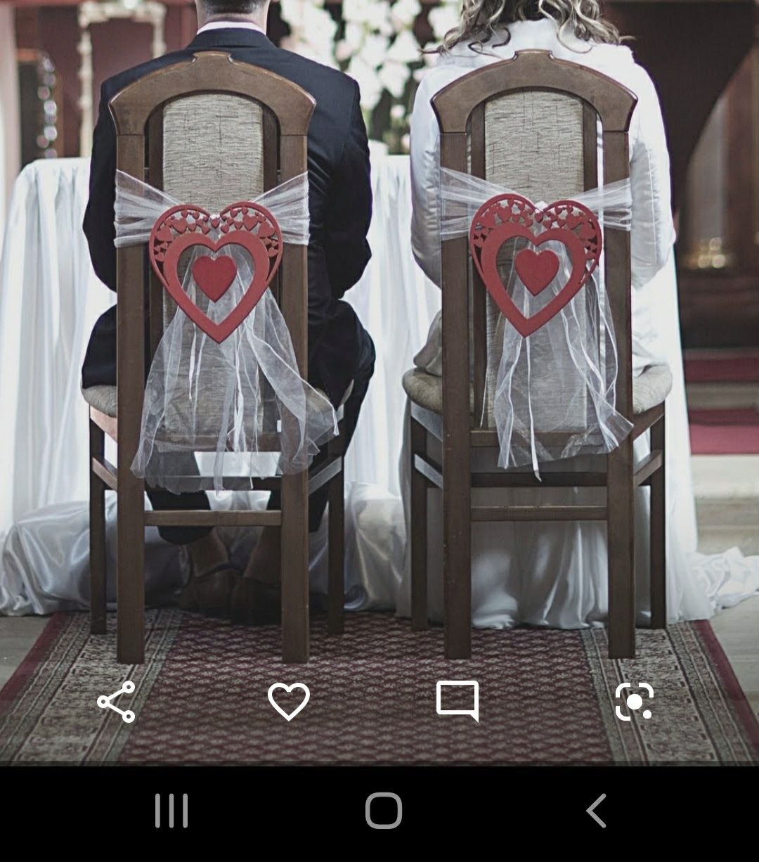 Serca dekoracja ślubna