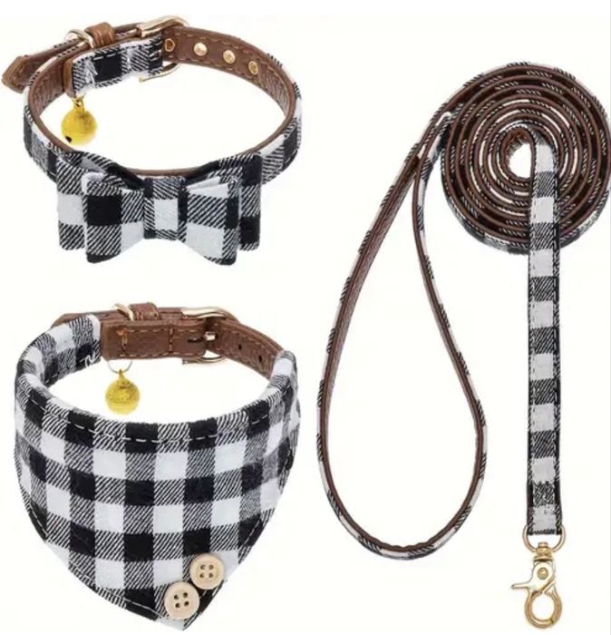 Бандана ошийник з бабочкою для сабак або котів з повідком