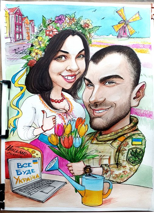 Шарж з фото! Подарунок на день народження! Портрет у подарунок!