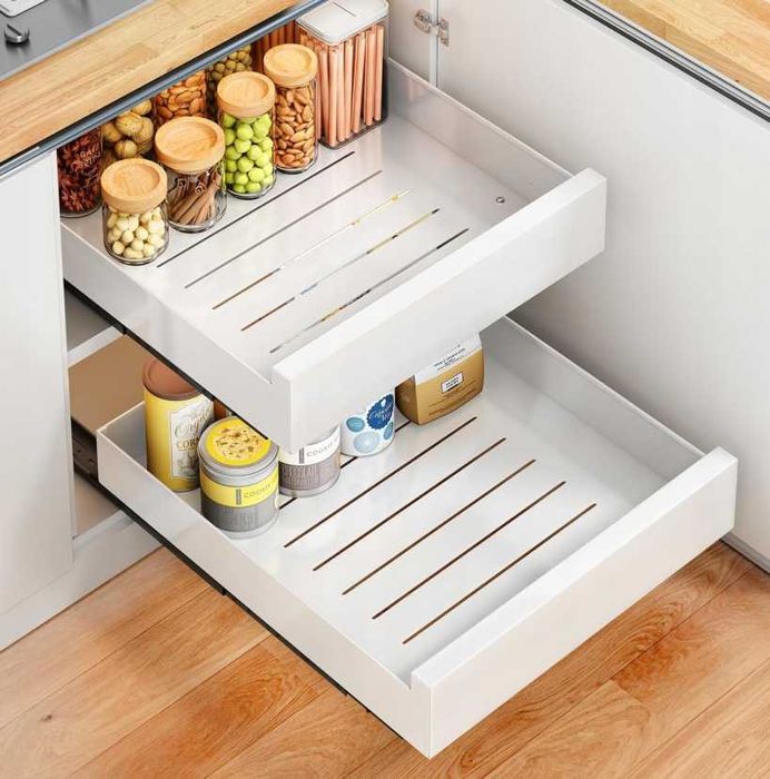 Organizer szafkowy Auauraint biały teleskopowy