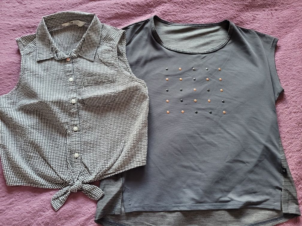 2 bluzki H&M i cekiny 146/152
