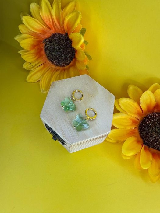 Brinco borboleta folheado a ouro 18, semijoia de qualidade