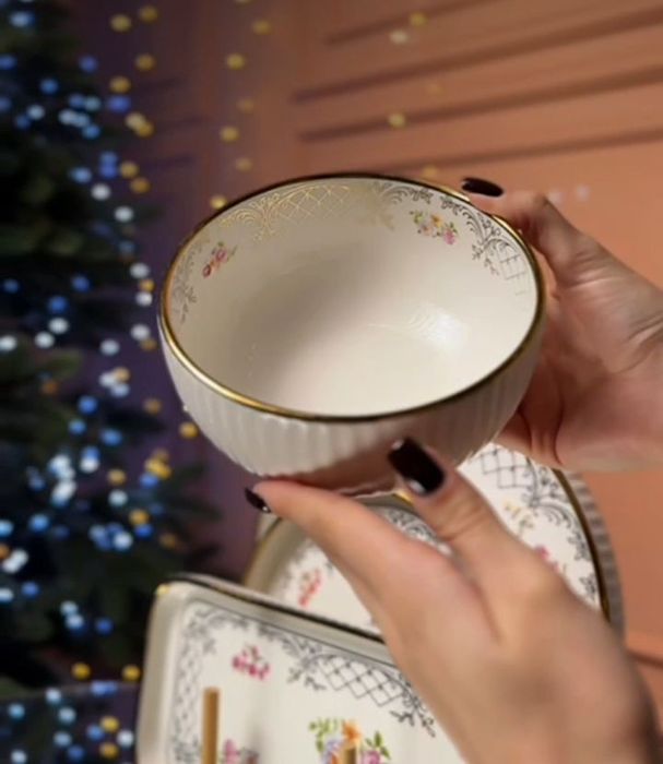 Столовий сервіз порцеляновий 32 предмети на 6 персон Luxury. Фарфор