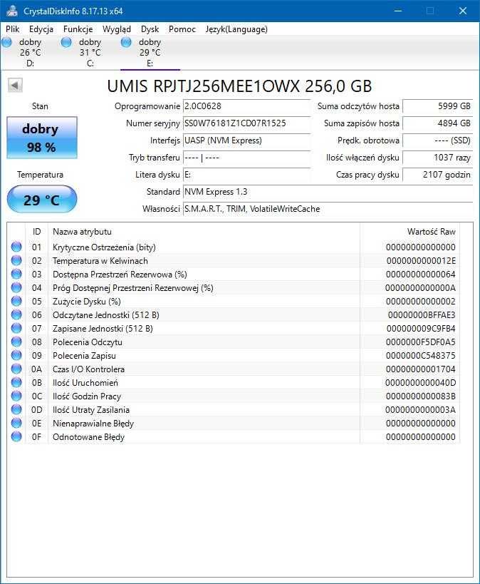 Dysk przenośny NVME 256GB w kieszeni RTL9210B
