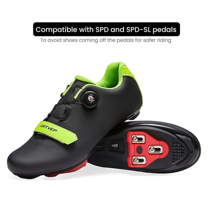 Buty rowerowe ARTVEP szosowe i MTB, zielono-czarne, EU42