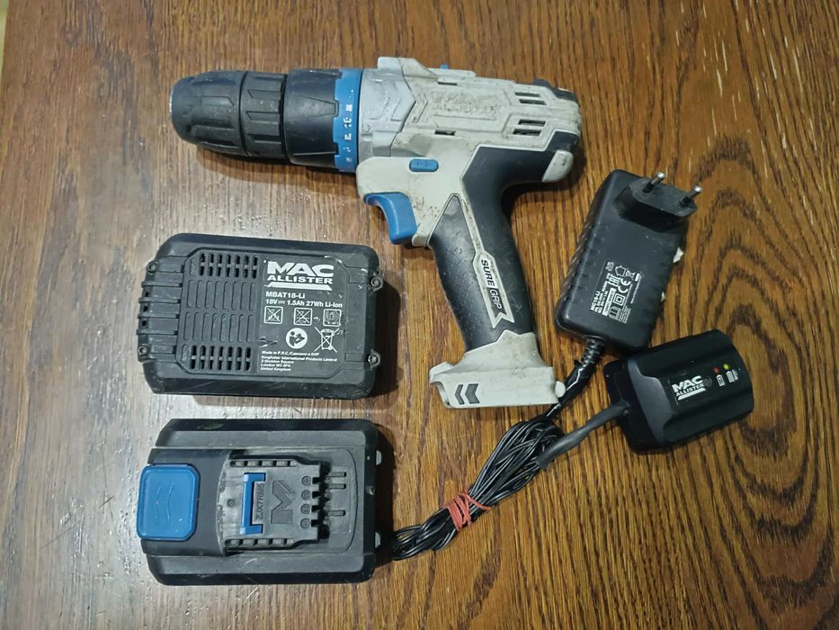 2szt Akumulator Li-Ion MacAllister 18V Ładowarka wkretarki 1.5Ah MBAT