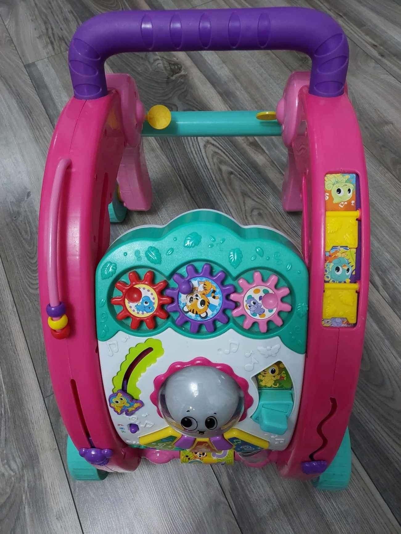 Little Tikes, chodzik i stół aktywności, 3w1, różowy