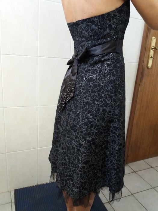 Vestido preto prateado Tamanho 34