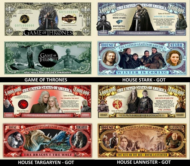 Gra o tron banknoty.