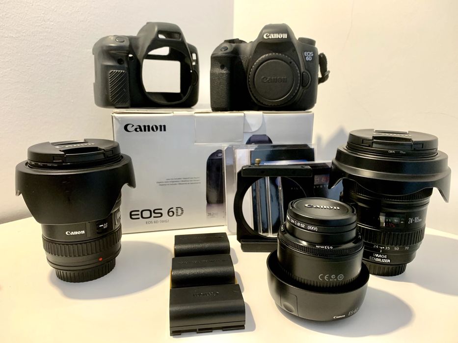 Canon 6D + lentes e filtros + acessórios