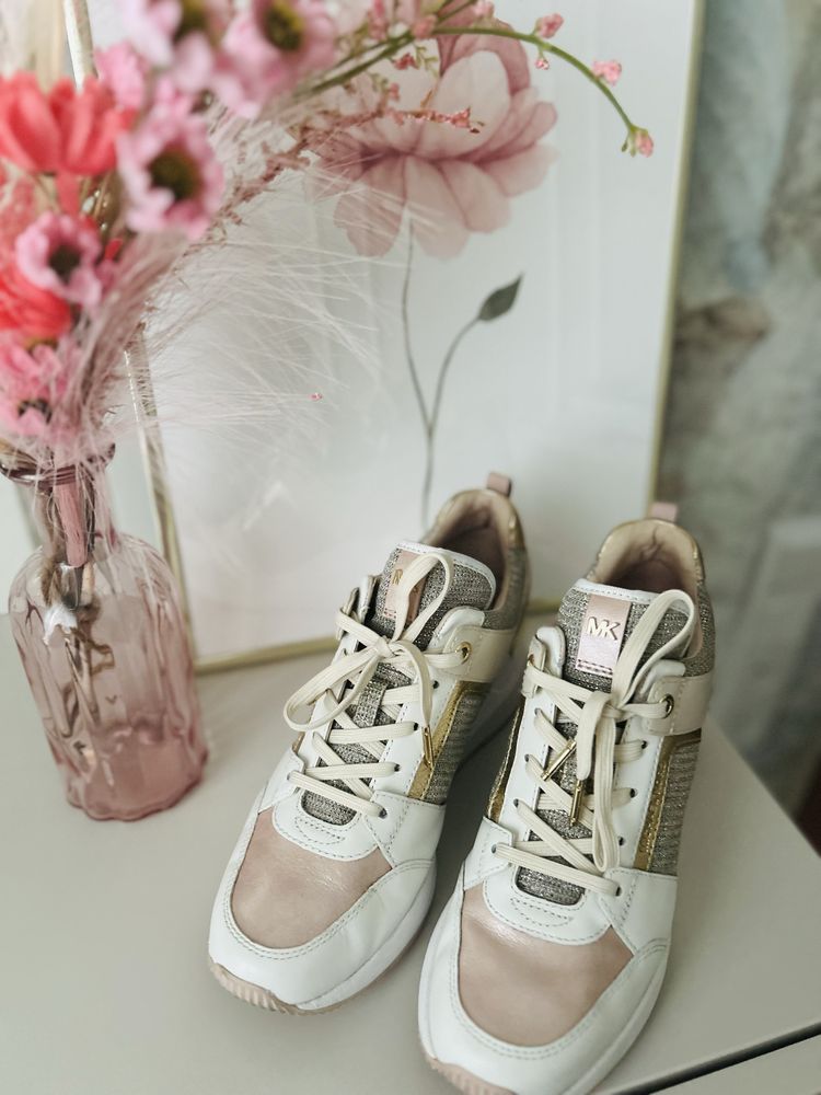 Michael Kors stylowa pudrowe adidasy sneakersy buty sportowe 37