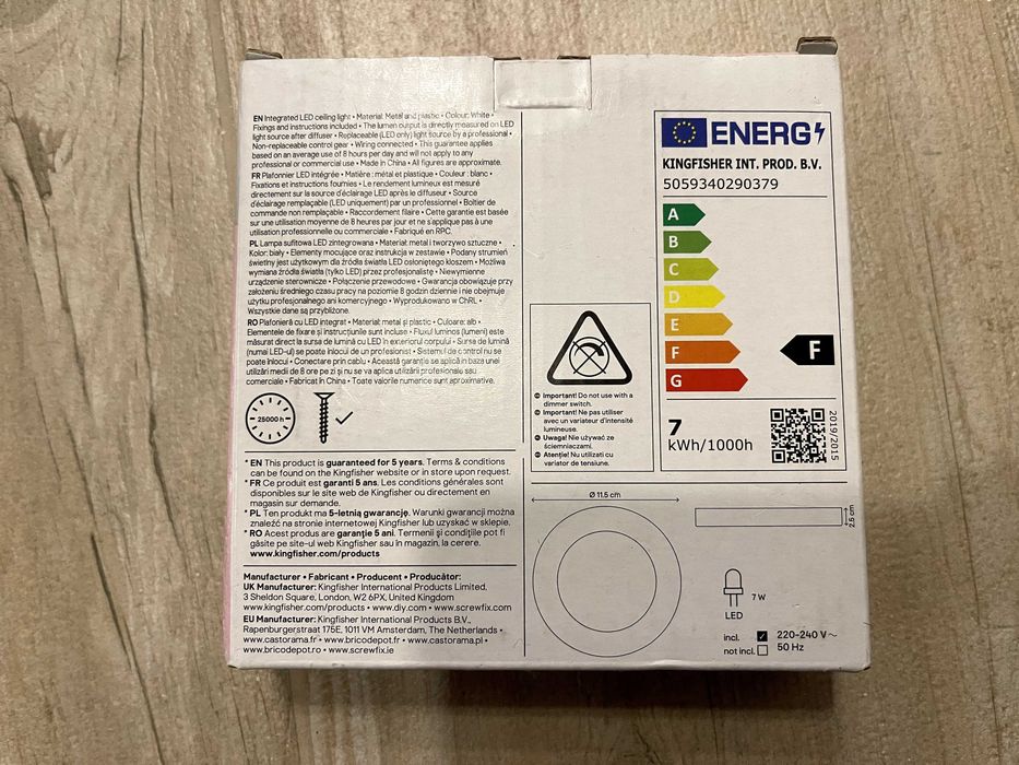 plafon LED GoodHome Aius 600 lm 11 cm biały