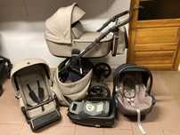 Wózek ROAN BASS NEXT 2w1 / 3w1 / 4w1 z bazą isofix Beżowy
