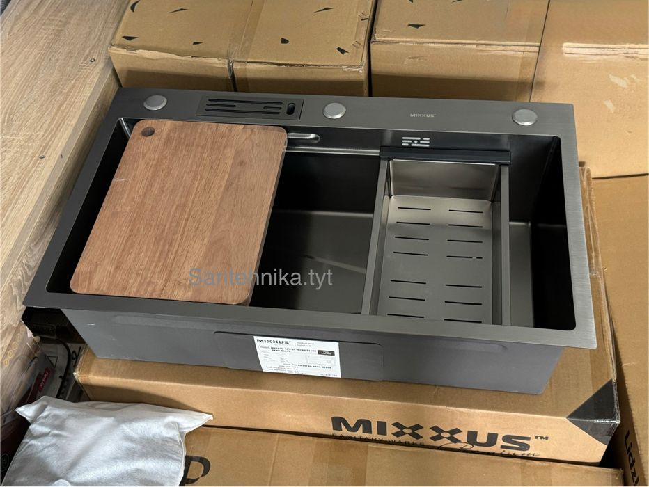 Кухонная мойка Mixxus 75*45 Micro decor Black PVD