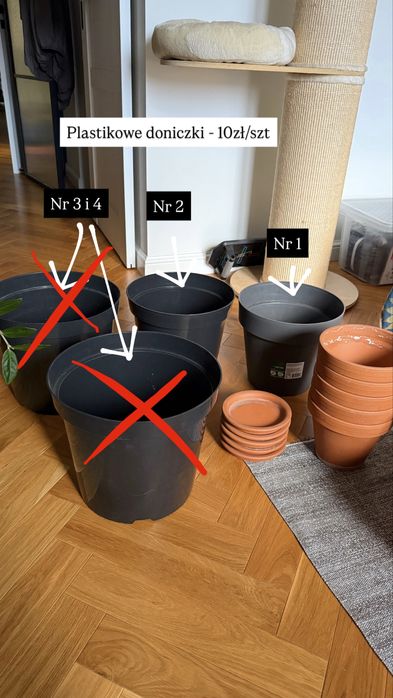 Plastikowe donice duże donice