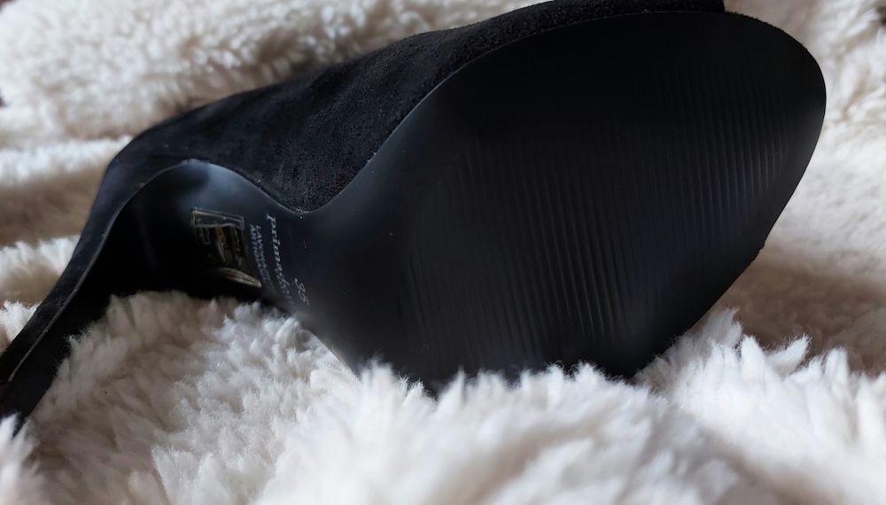 Чёрные ботильоны с открытым носком ботинки полусапоги Primadonna, р.35