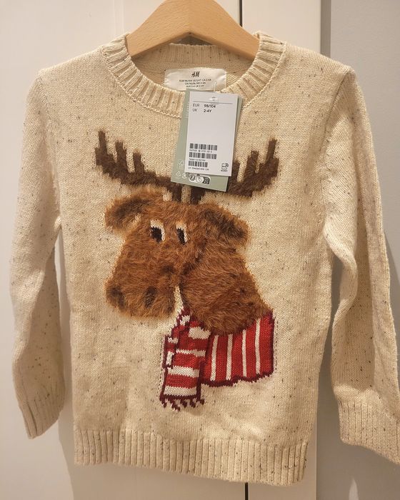 Sweter świąteczny renifer H&M 98