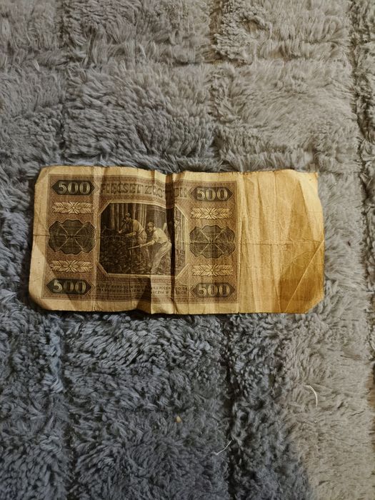 Banknot papierowy 500 zł górnik