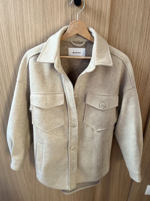 Stradivarius kurtka koszulowa bezowa nude xs 34 jesien wiosna