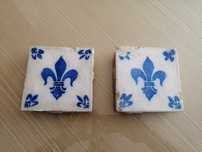 par de antigos azulejos com 14x 14 cm.