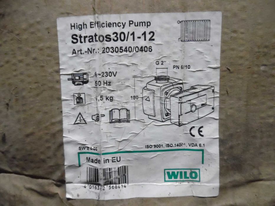 Nowa pompa wilo Stratos 30/1-12