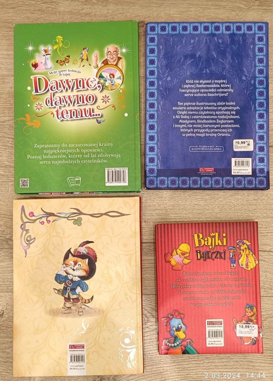 Książki, bajki dla dzieci, zestaw 4 ksiazek