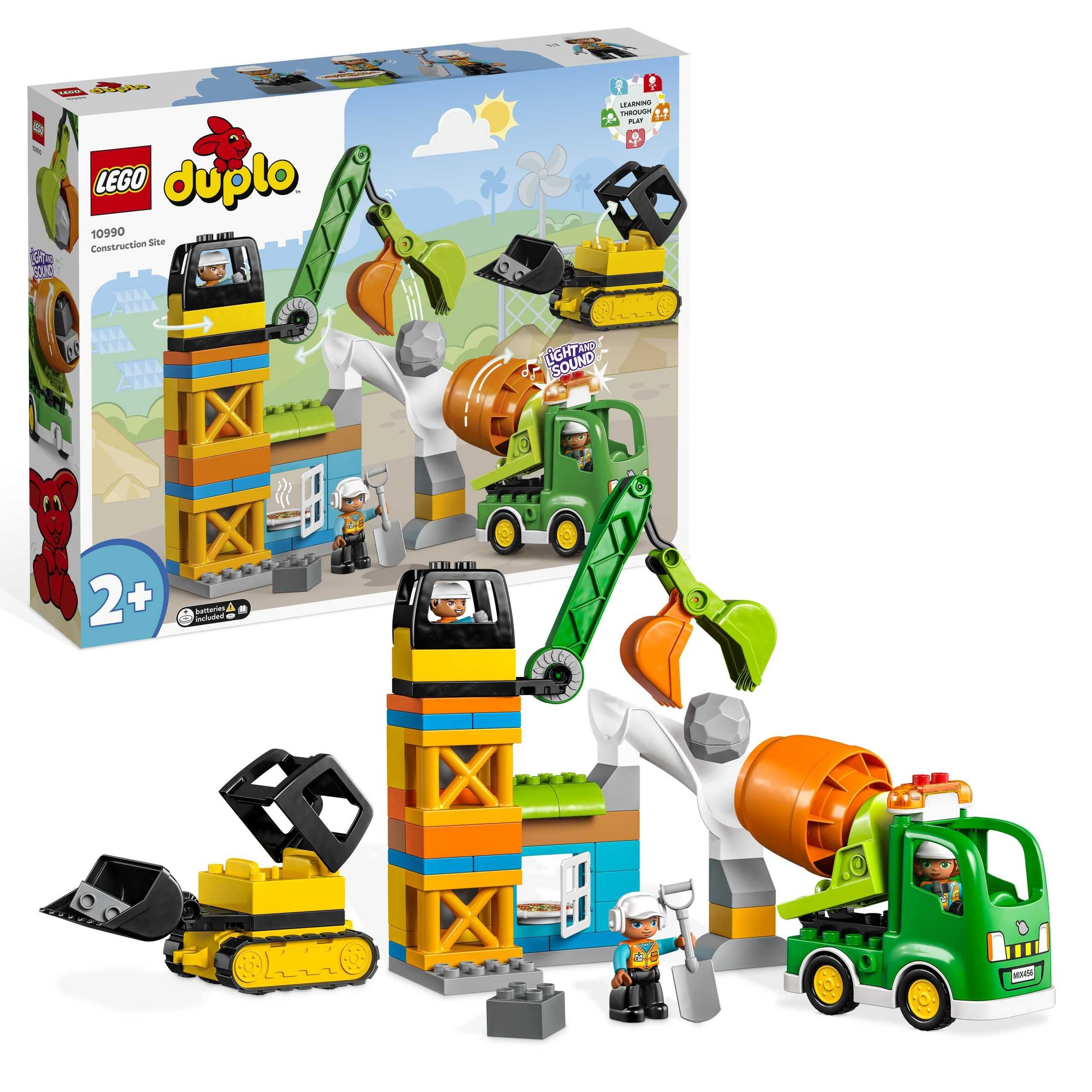 LEGO Duplo Plac Budowy Dźwig Betoniarka 3 figurki Prezent