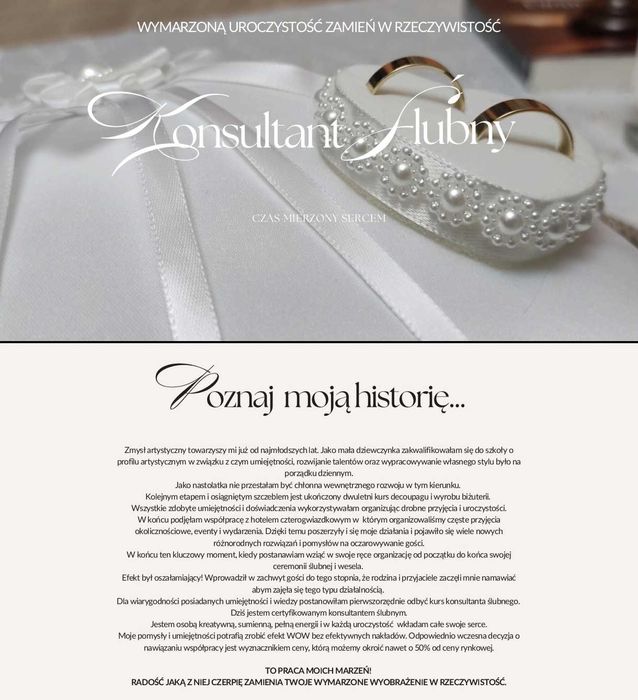 Konsultant ślubny / Kompleksowa organizacja ślubów i przyjęć okoliczno