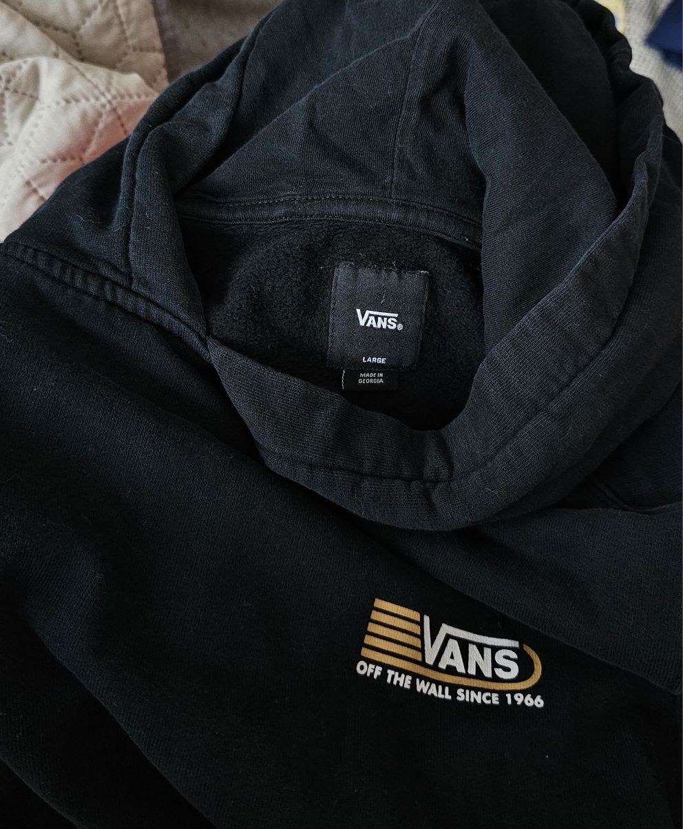 Vans damska bluza z kapturem L czarna hoodie kangurka skate
