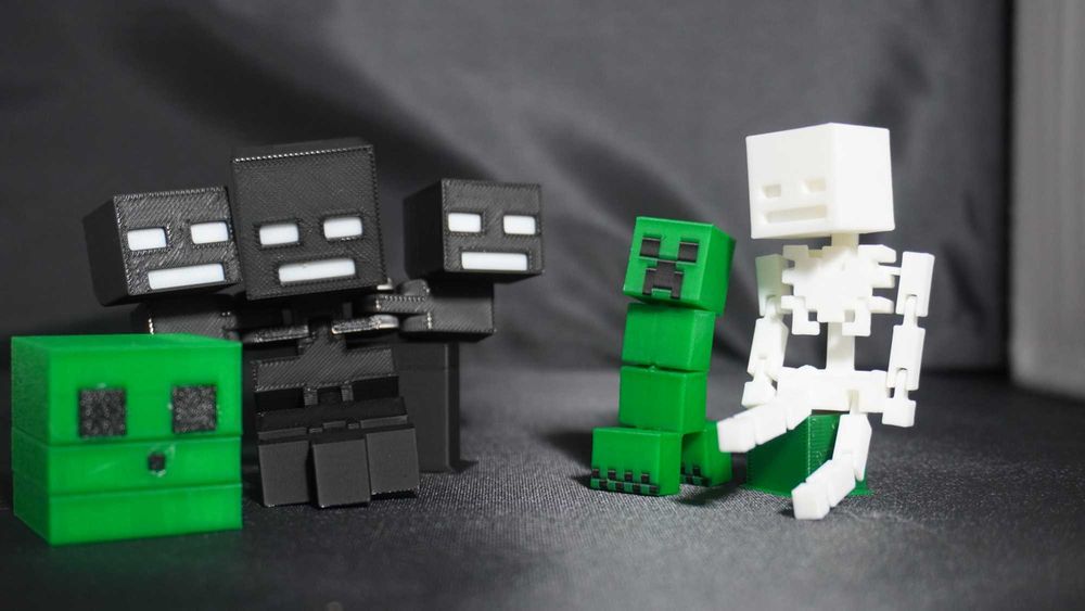 Набір з 4 фігурок Minecraft: візер, скелет, кріпер, Slime