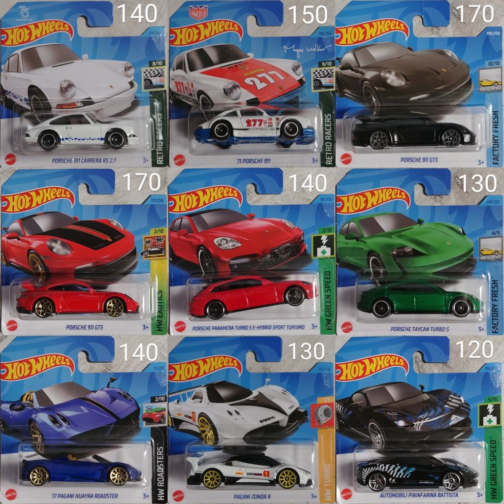 Hot Wheels Porsche, Pagani, Automobili