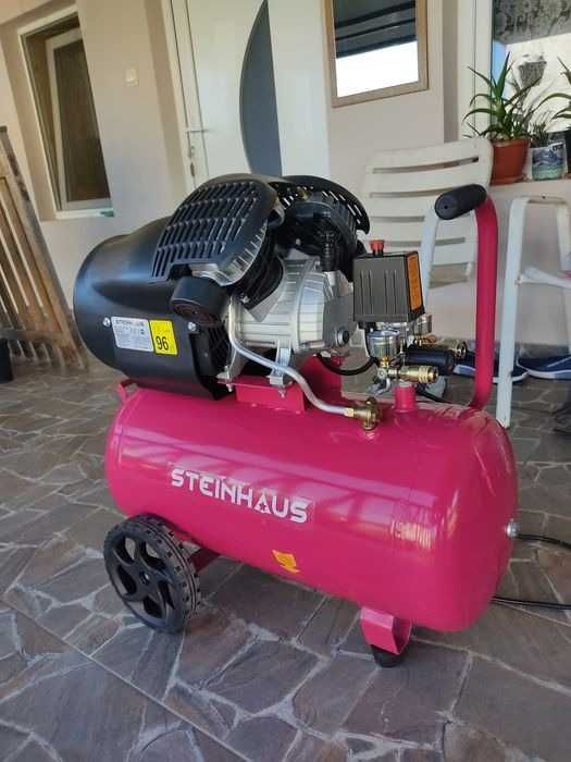 Компресор повітряний поршневий 2-циліндровий компресcор Steinhaus 50 л