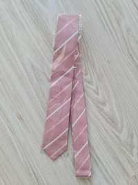Krawat męski różowy w paski