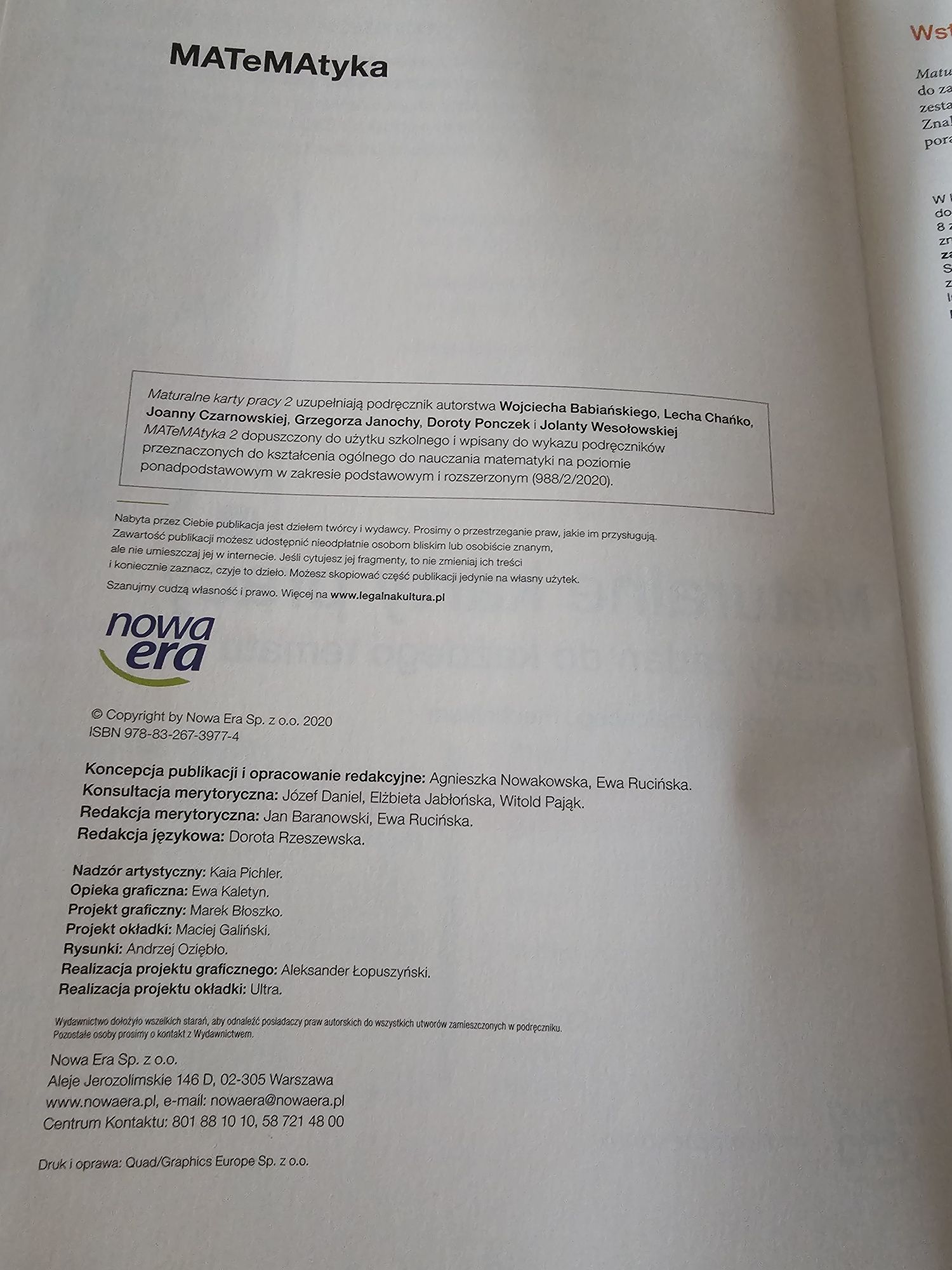 Matematyka. Maturalne karty pracy 2 Zestawy zadań