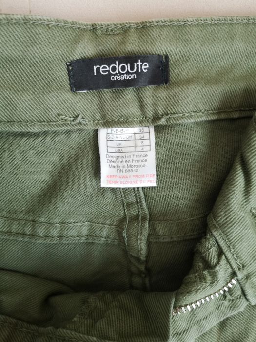 Spodnie jeansy damskie slim /36/khaki cieniowane /Redoute