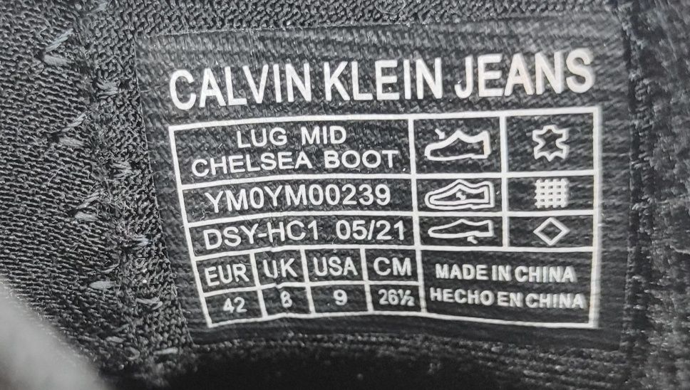 Ботинки Челси оригинальные Calvin Klein унисекс ,кожа