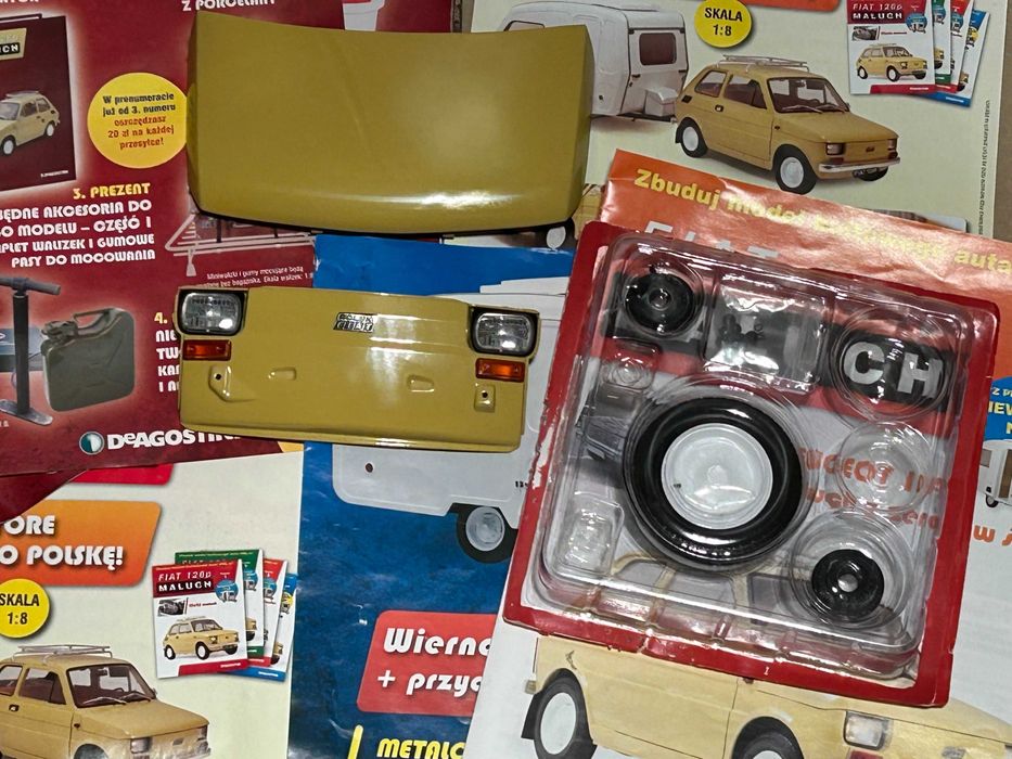 DeAgostini FIAT 126p Maluch 1: 8 kompl. nr 1-15 segregator cały silnik