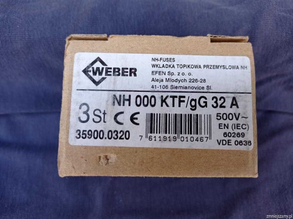 Wkładka bezpiecznikowa NH000 32A gG 500V Weber