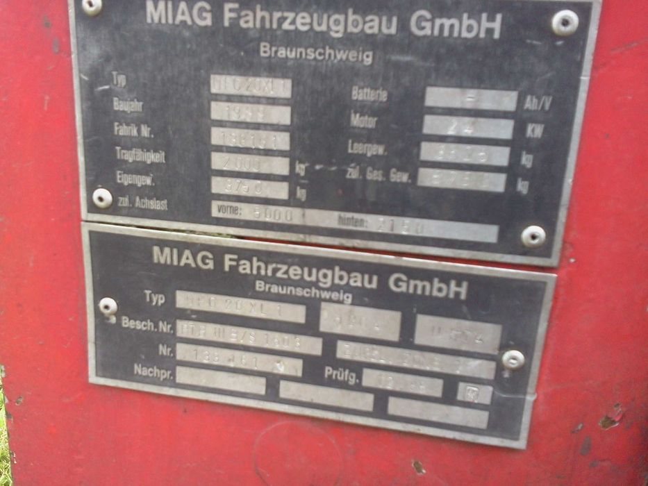 wózek widłowy MIAG w całości lub CZĘŚCI