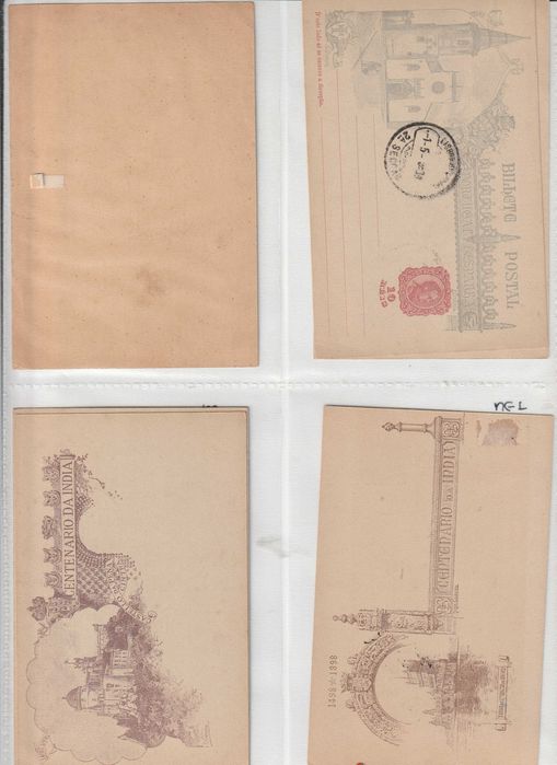 Coleção de 7 postais do final do século XIX