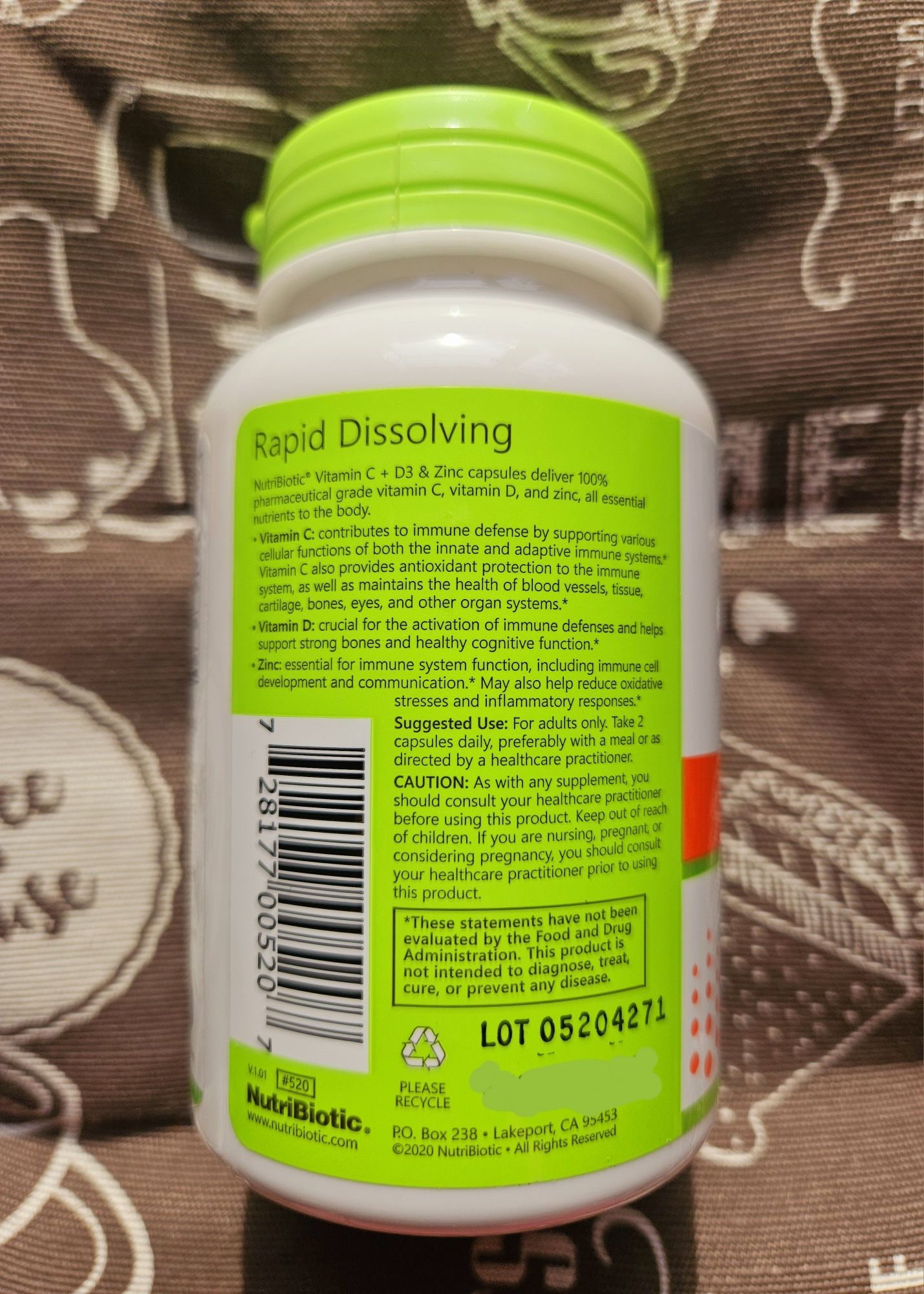 NutriBiotic immunity вітаміни для імунітету витамин С Д3 цинк имунитет