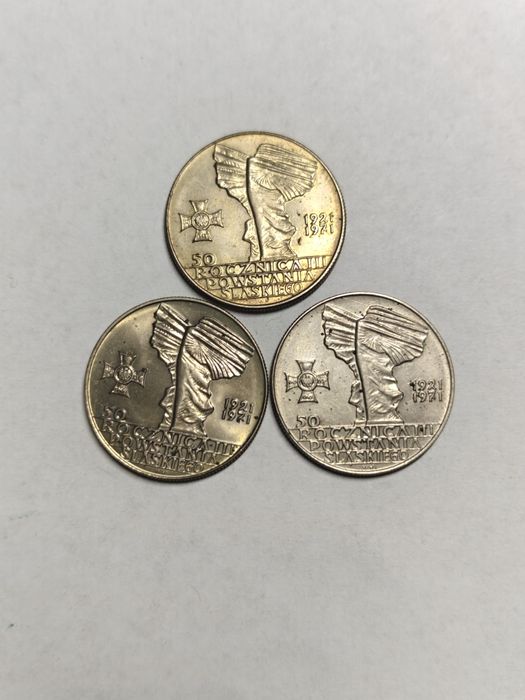 3 Monety 50 Rocznica Powstania Śląskiego 10 Złotych 1971