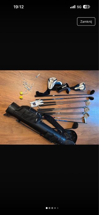 Komplet kijów golfowych z torbą i akcesoriami